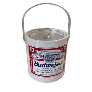Vintage Budweiser 1 Gallon Ice Bucket Made in USA Barware Man Cave Prop